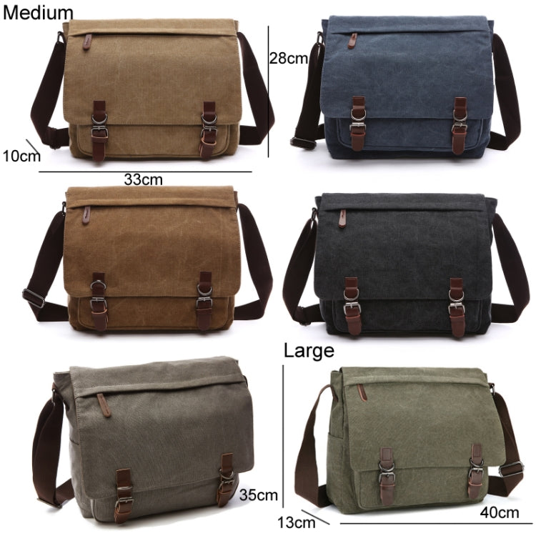 Versatile Canvas Shoulder Messenger Bag in a stylish design, featuring multiple pockets and a comfortable shoulder strap.