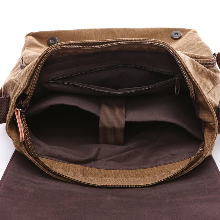 Versatile Canvas Shoulder Messenger Bag in a stylish design, featuring multiple pockets and a comfortable shoulder strap.