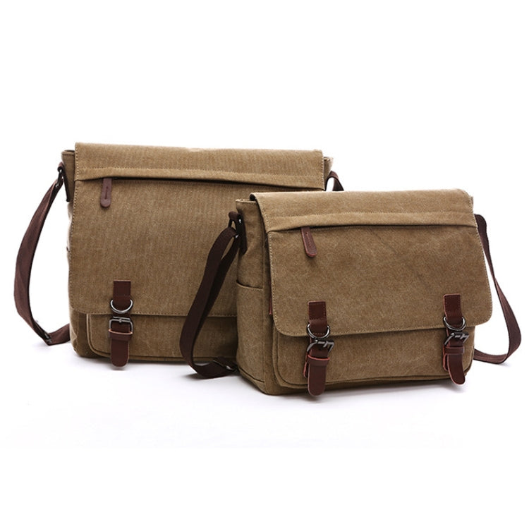 Versatile Canvas Shoulder Messenger Bag in a stylish design, featuring multiple pockets and a comfortable shoulder strap.