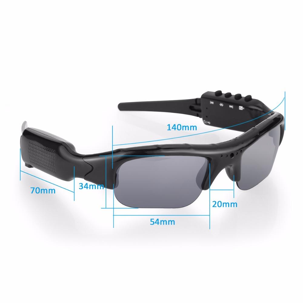 Action Jackson HD Video Recording Sunglasses with MP3 Player, featuring polarized lenses and a sleek design for outdoor adventures.