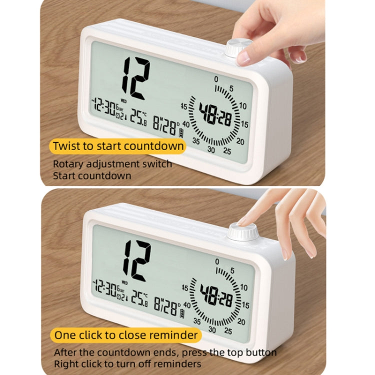 Visual Timer Alarm Clock in pink with dual display and countdown timer features, designed for time management.