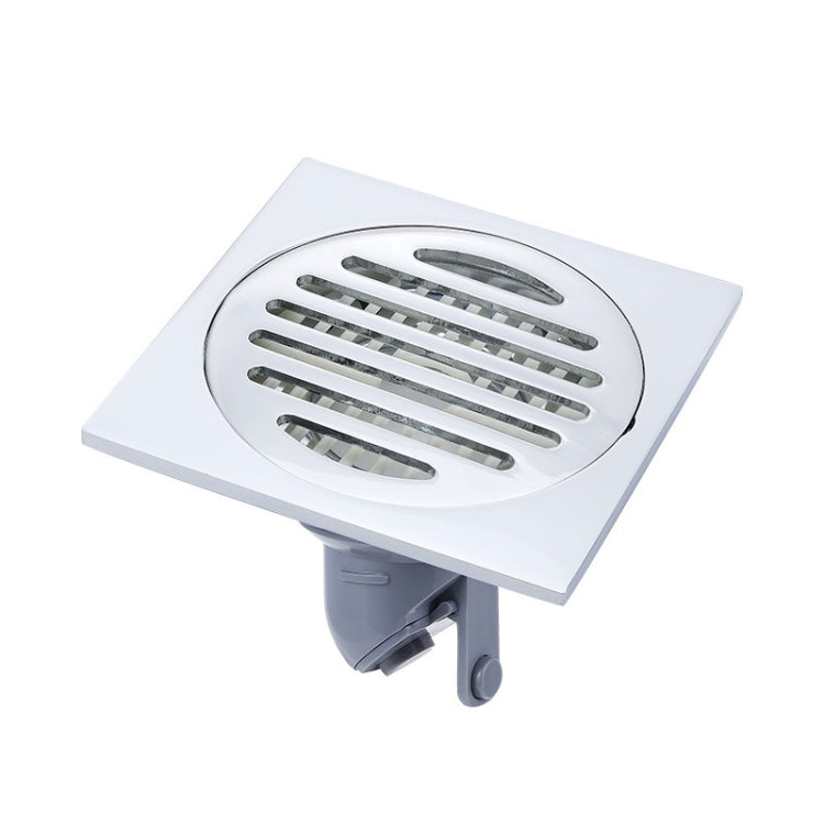 VP403 Thickened Electroplating Stainless Steel Floor Drain with chrome finish, showcasing its sleek design and durable construction.