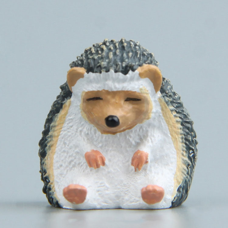 Warm Series Sitting Sleepy Zoo Hedgehog Figure Fridge Magnet, a cute resin decoration perfect for micro landscapes and cake toppers.