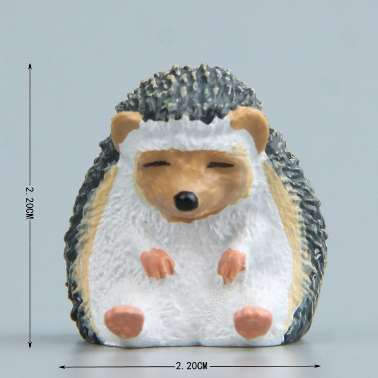 Warm Series Sitting Sleepy Zoo Hedgehog Figure Fridge Magnet, a cute resin decoration perfect for micro landscapes and cake toppers.