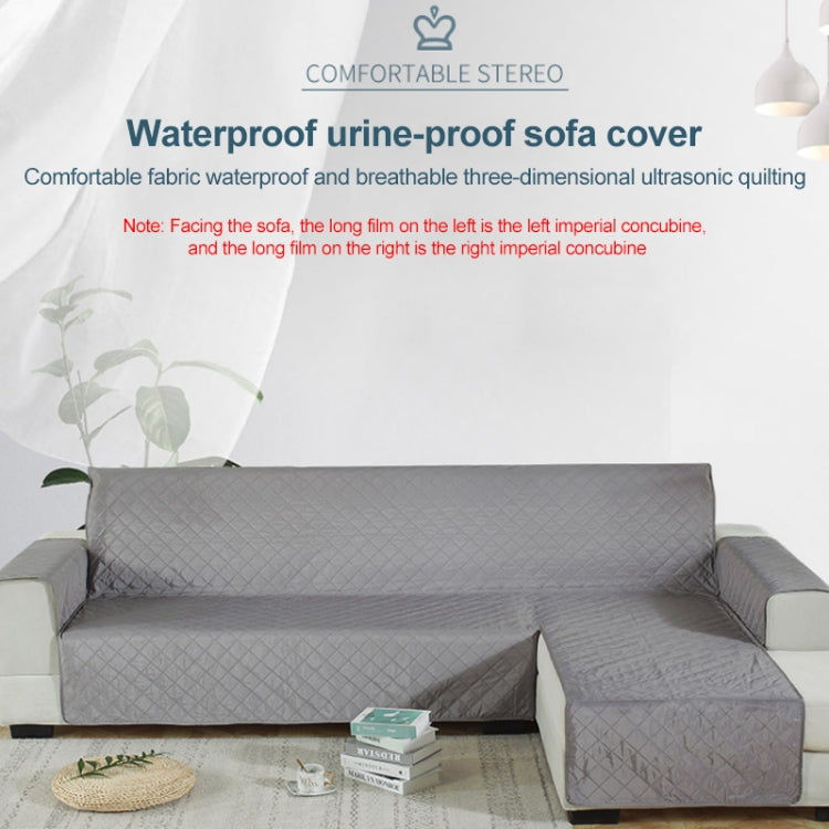 Waterproof non-slip pet cushion sofa cover in a living room setting, showcasing its stylish design and protective features.