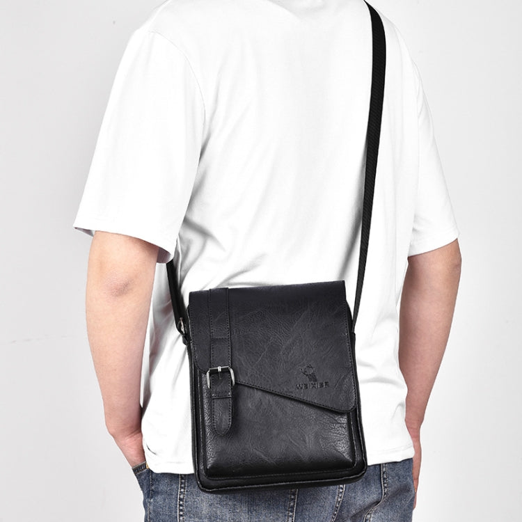 WEIXIER D266 Retro Crossbody Large Capacity Messenger Bag in a stylish design, showcasing adjustable strap and spacious compartments.