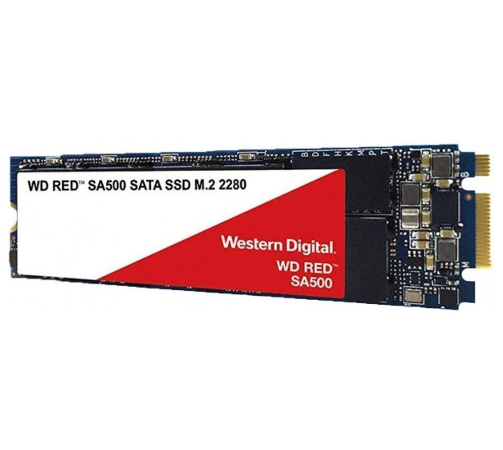 Western Digital WD Red SA500 500GB M.2 SATA NAS SSD with sleek design, ideal for 24/7 usage.