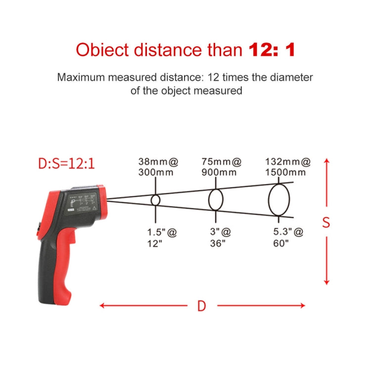 Wintact WT900 handheld infrared thermometer with LCD display, measuring temperatures from -50°C to 950°C, ideal for outdoor use.