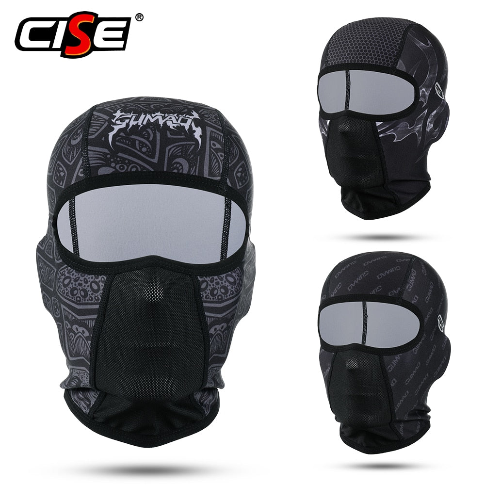 Winter Warm Motorcycle Full Face Mask in various colors, showcasing its fleece material and unique eyeglass hole design.