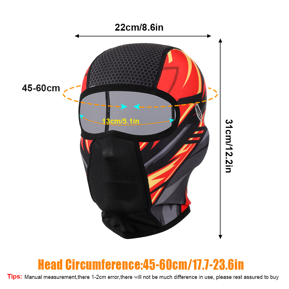 Winter Warm Motorcycle Full Face Mask in various colors, showcasing its fleece material and unique eyeglass hole design.