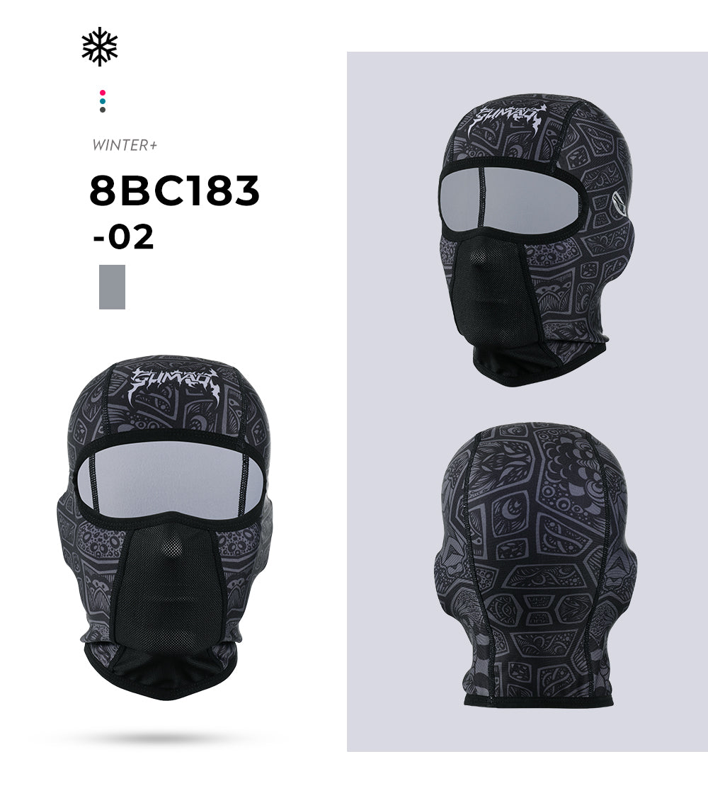 Winter Warm Motorcycle Full Face Mask in various colors, showcasing its fleece material and unique eyeglass hole design.