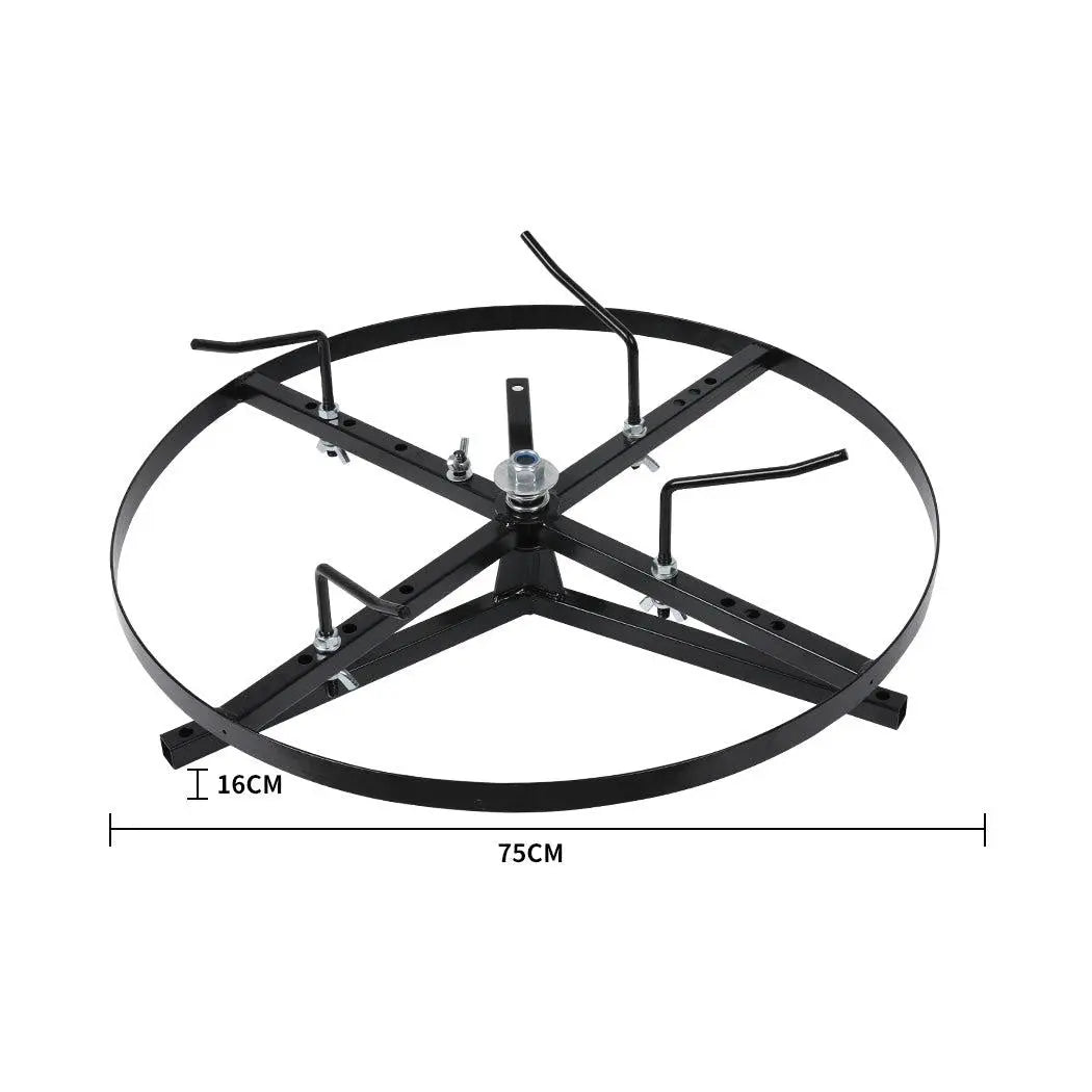 Wire Spinner Dispenser for electric fence, featuring a rotatable disk and adjustable arms, made of heavy-duty cast iron.