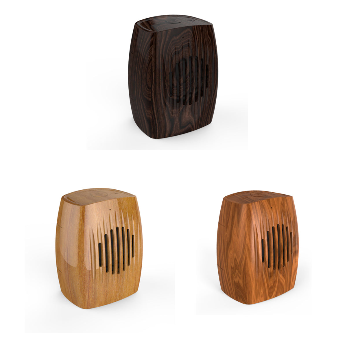 Wood Look Retro Bluetooth Speaker with a classic wood finish, showcasing its stylish design and compact size.