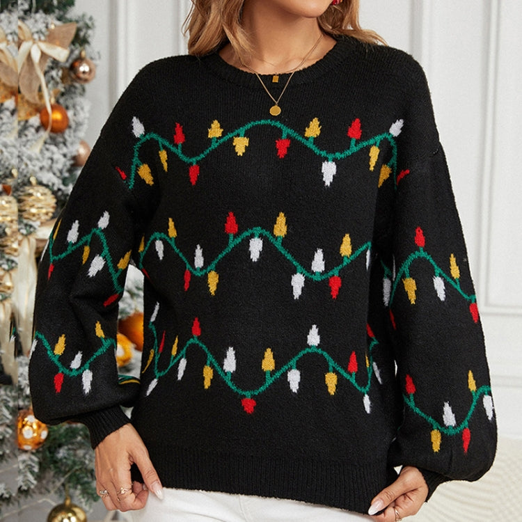 Women Christmas Sweater in festive design, featuring a round neck and loose pullover style, perfect for holiday celebrations.