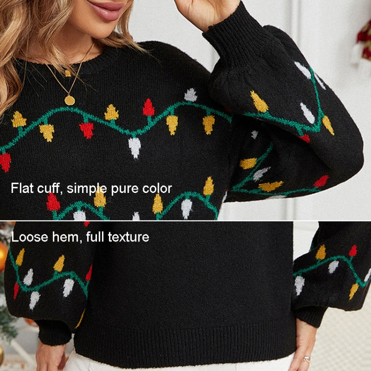 Women Christmas Sweater in festive design, featuring a round neck and loose pullover style, perfect for holiday celebrations.