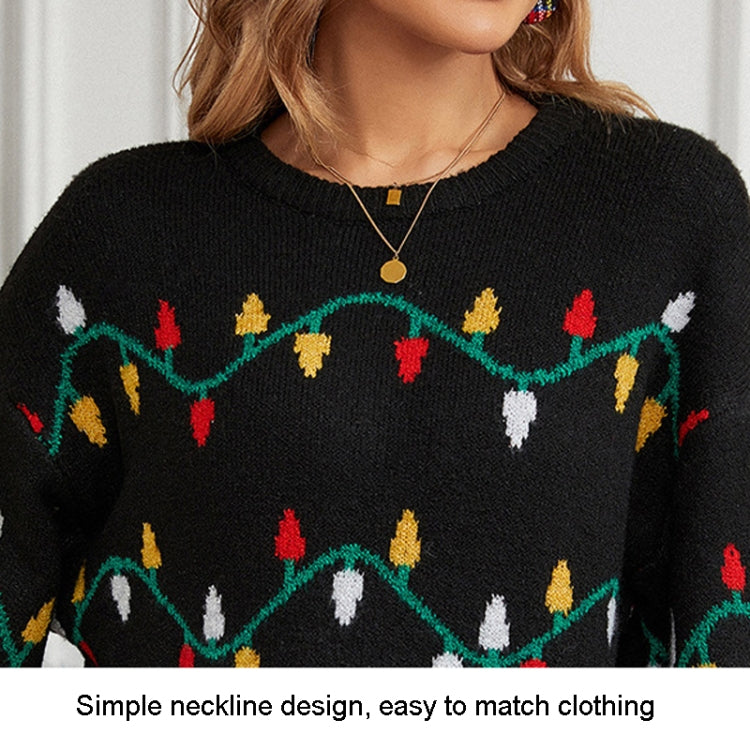 Women Christmas Sweater in festive design, featuring a round neck and loose pullover style, perfect for holiday celebrations.