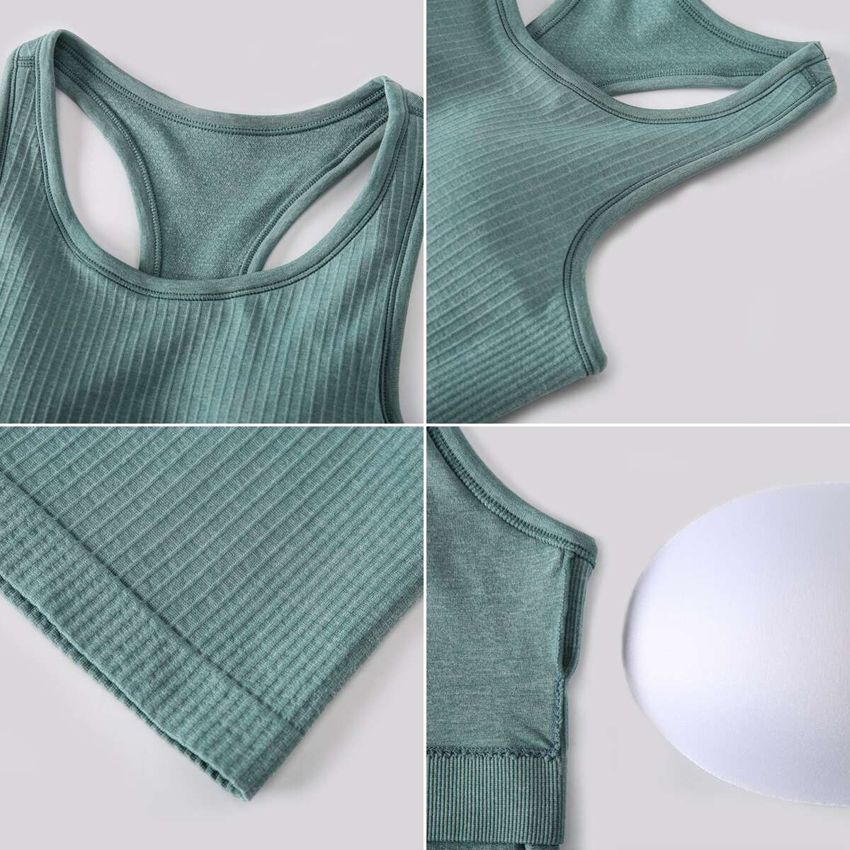 Women wearing a seamless full-length racerback tank top with built-in bra, ideal for workouts and fitness activities.