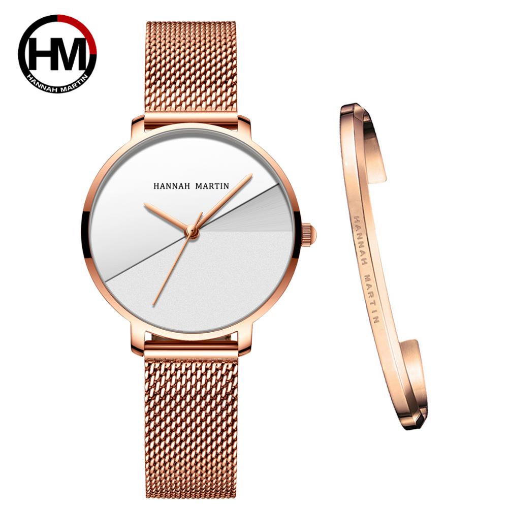 Luxury women's watch featuring Japan Quartz movement and stainless steel band, showcasing a stylish splice dial.