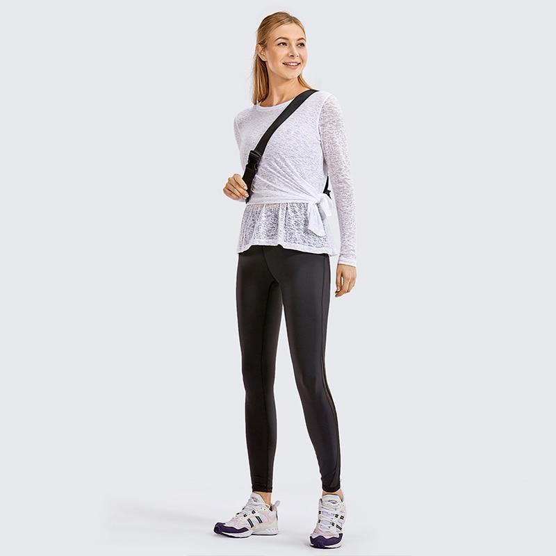 Women's Burnout Cotton Yoga Tee in classic fit, featuring long sleeves and a stylish double-layer design, perfect for yoga and casual wear.