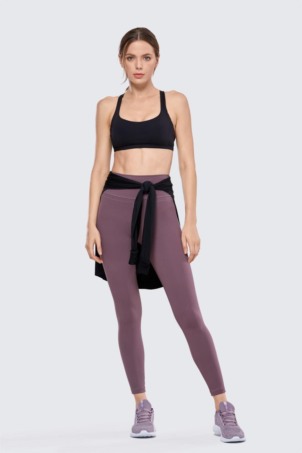 Women's Naked Feeling High Waist Tight Yoga Pants in black, showcasing a high waist design and ankle-length fit, perfect for workouts.