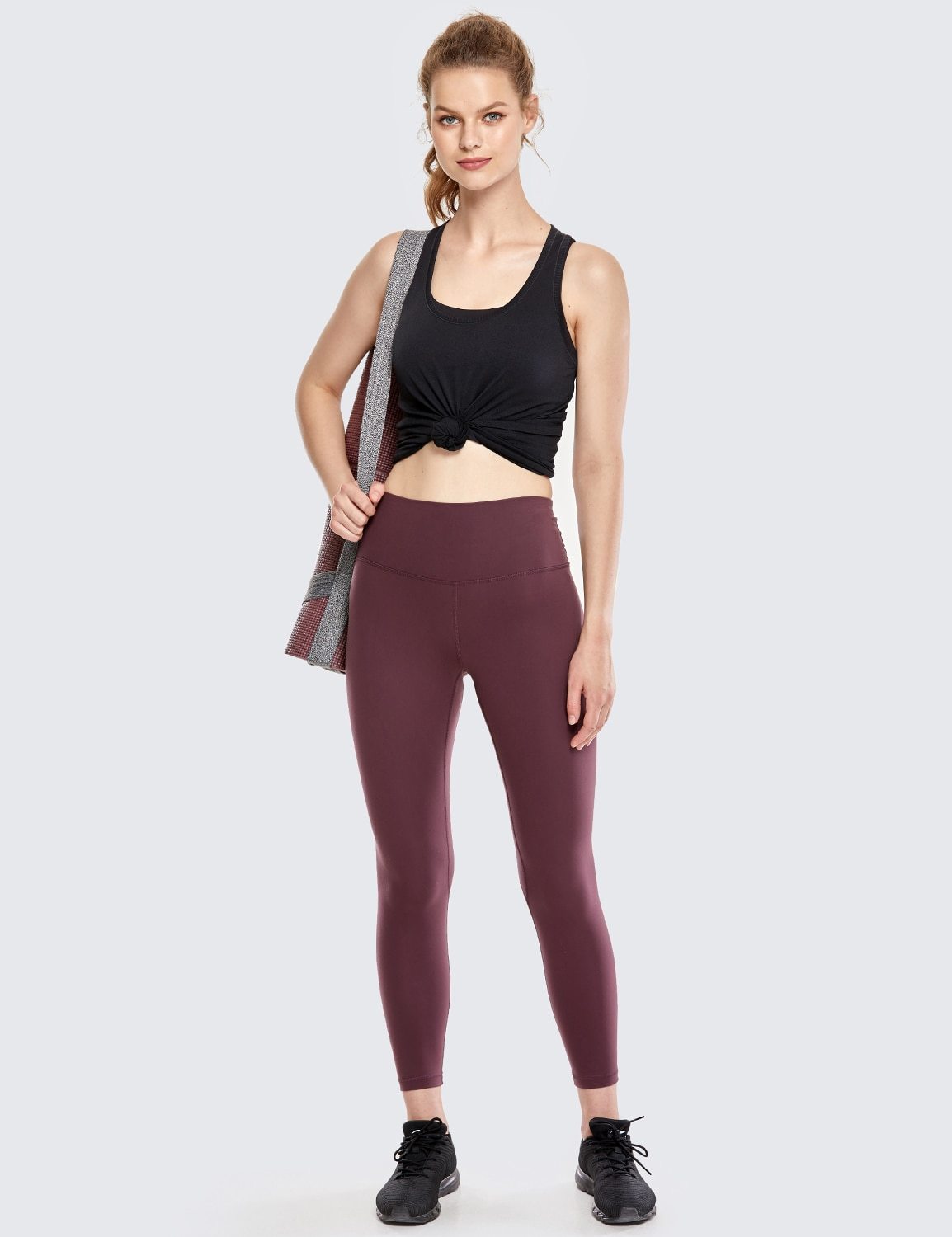 Women's Naked Feeling II High Waist Yoga Leggings in black, featuring a high waist and side pocket for convenience during workouts.