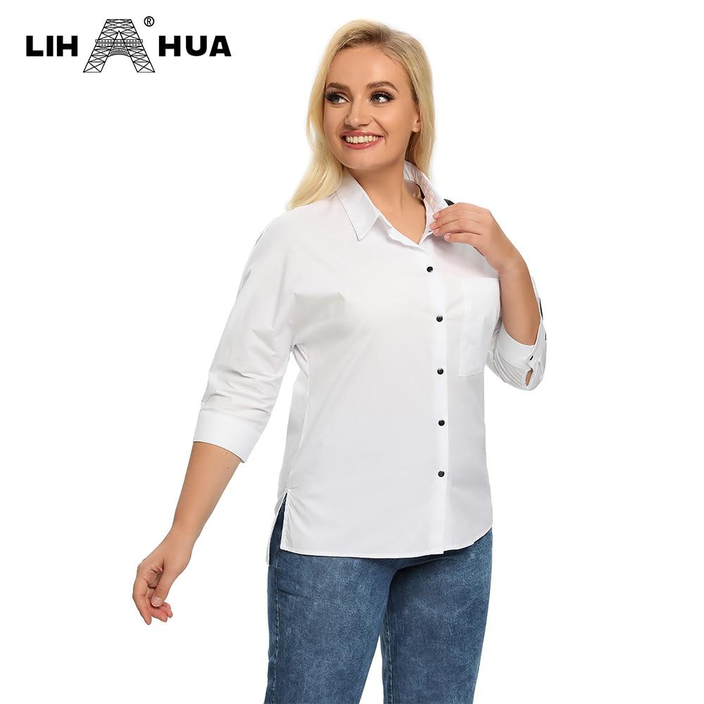 A stylish Women's Plus Size Spring Shirt featuring elastic lapel tie buttons and a playful cartoon pattern, perfect for casual wear.