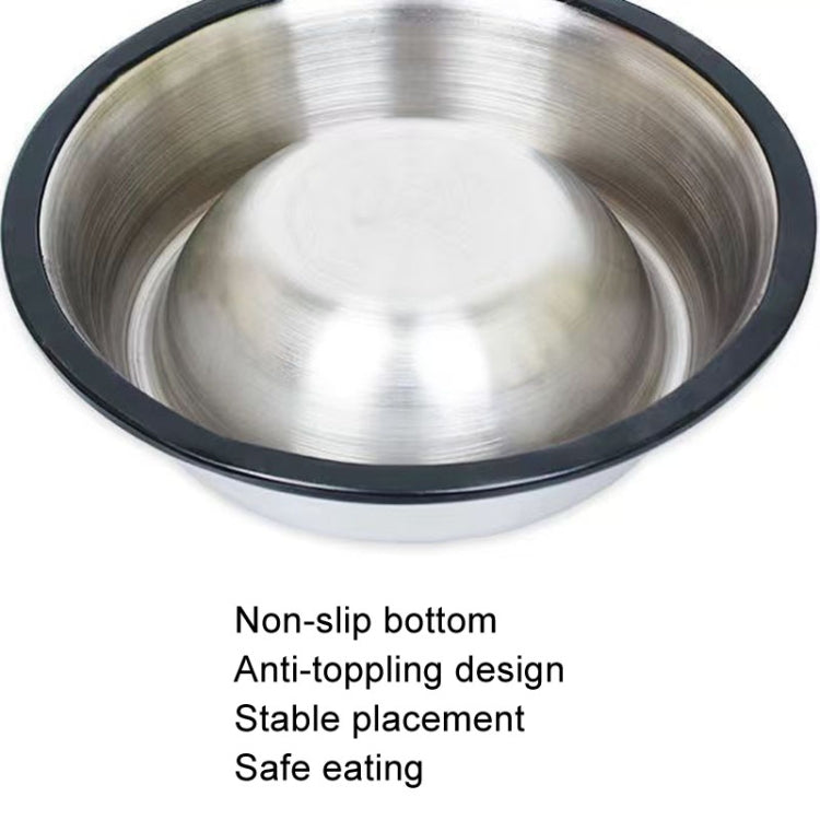 XXL 26cm Anti-tip Stainless Steel Pet Bowl in yellow, featuring a smooth surface and anti-slip bottom, perfect for cats and dogs.