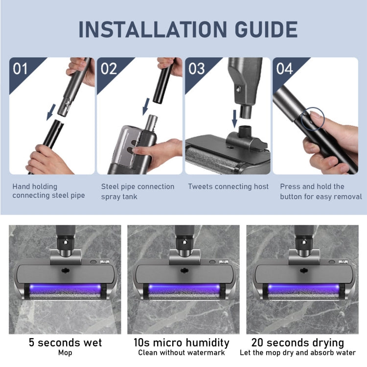 XM001 Smart Wireless Electric Vacuum Cleaner with mopping and scrubbing features, showcasing its sleek design and functionality.