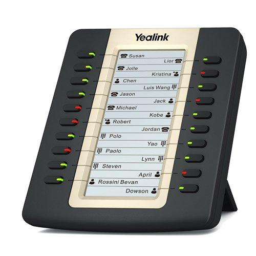 YEALINK EXP20 expansion board featuring an LCD screen and 20 programmable keys, designed for SIP-T27P and SIP-T29G models.