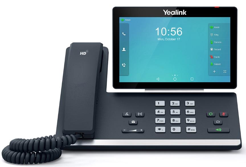 YEALINK T58A 16 Line IP HD Android Phone with a 7-inch touch screen, showcasing its sleek design and advanced features.