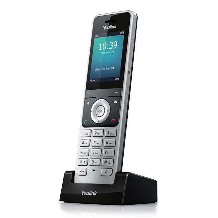 YEALINK W56H Cordless DECT IP Phone Handset with a sleek design and color screen, ideal for business communication.