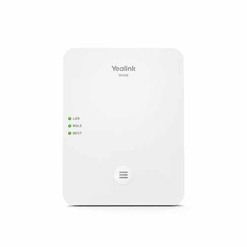 Yealink W80-DM DECT IP Multi-Cell System with base station and manager, showcasing advanced communication technology.