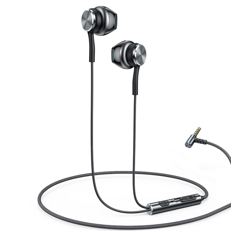 Yesido YH40 wired earphones with 3.5mm plug, featuring a braided cable and built-in microphone for high-fidelity sound.