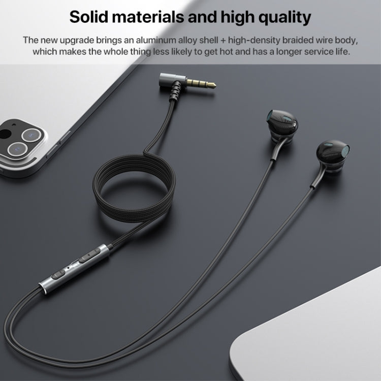 Yesido YH40 wired earphones with 3.5mm plug, featuring a braided cable and built-in microphone for high-fidelity sound.