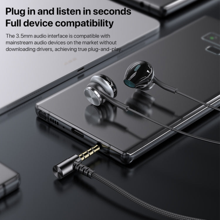 Yesido YH40 wired earphones with 3.5mm plug, featuring a braided cable and built-in microphone for high-fidelity sound.