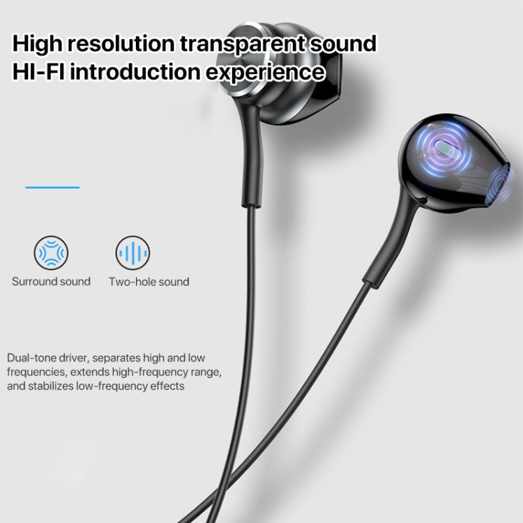 Yesido YH40 wired earphones with 3.5mm plug, featuring a braided cable and built-in microphone for high-fidelity sound.