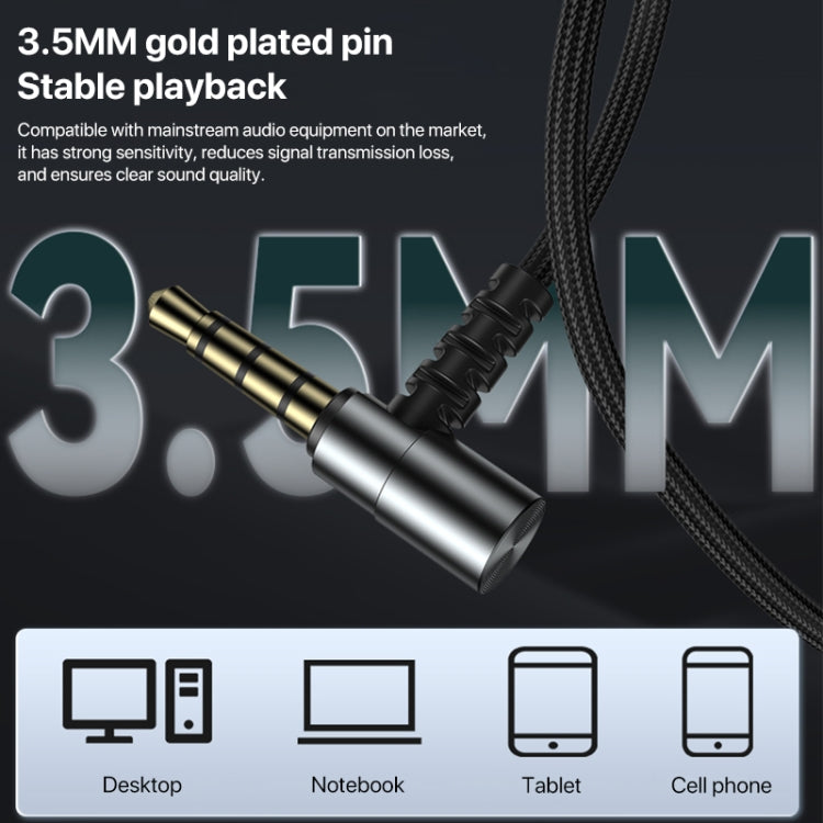 Yesido YH40 wired earphones with 3.5mm plug, featuring a braided cable and built-in microphone for high-fidelity sound.