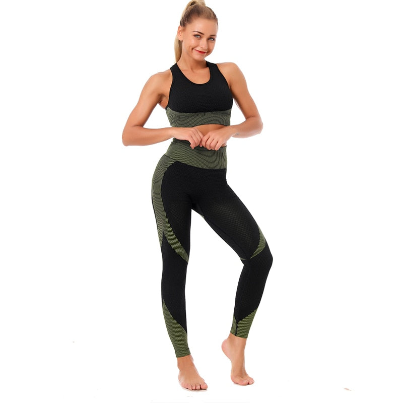 Women wearing the Yoga-Top Vital Seamless Yoga Shirt in various colors, showcasing its stylish zipper and long sleeves.