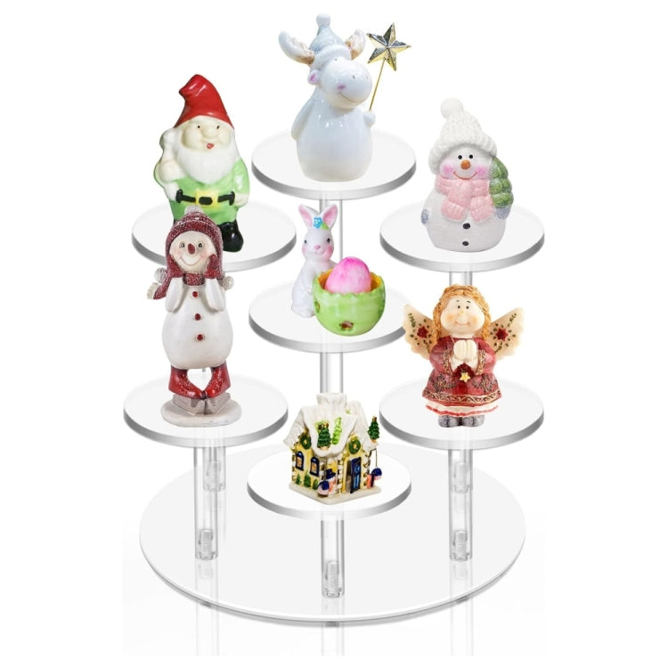 YX068 Acrylic Decoration Cupcake Stand showcasing beautifully arranged cupcakes on clear acrylic plates.