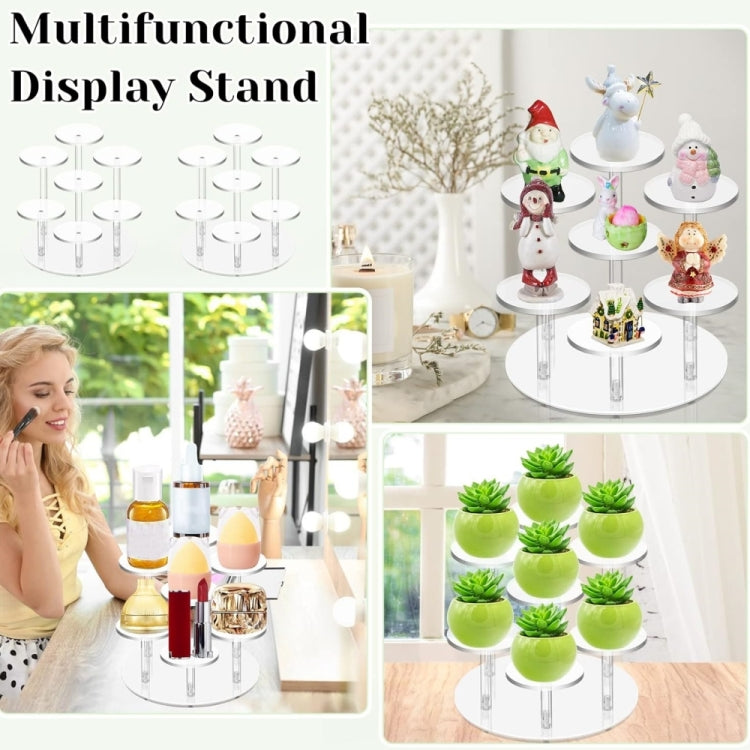 YX068 Acrylic Decoration Cupcake Stand showcasing beautifully arranged cupcakes on clear acrylic plates.