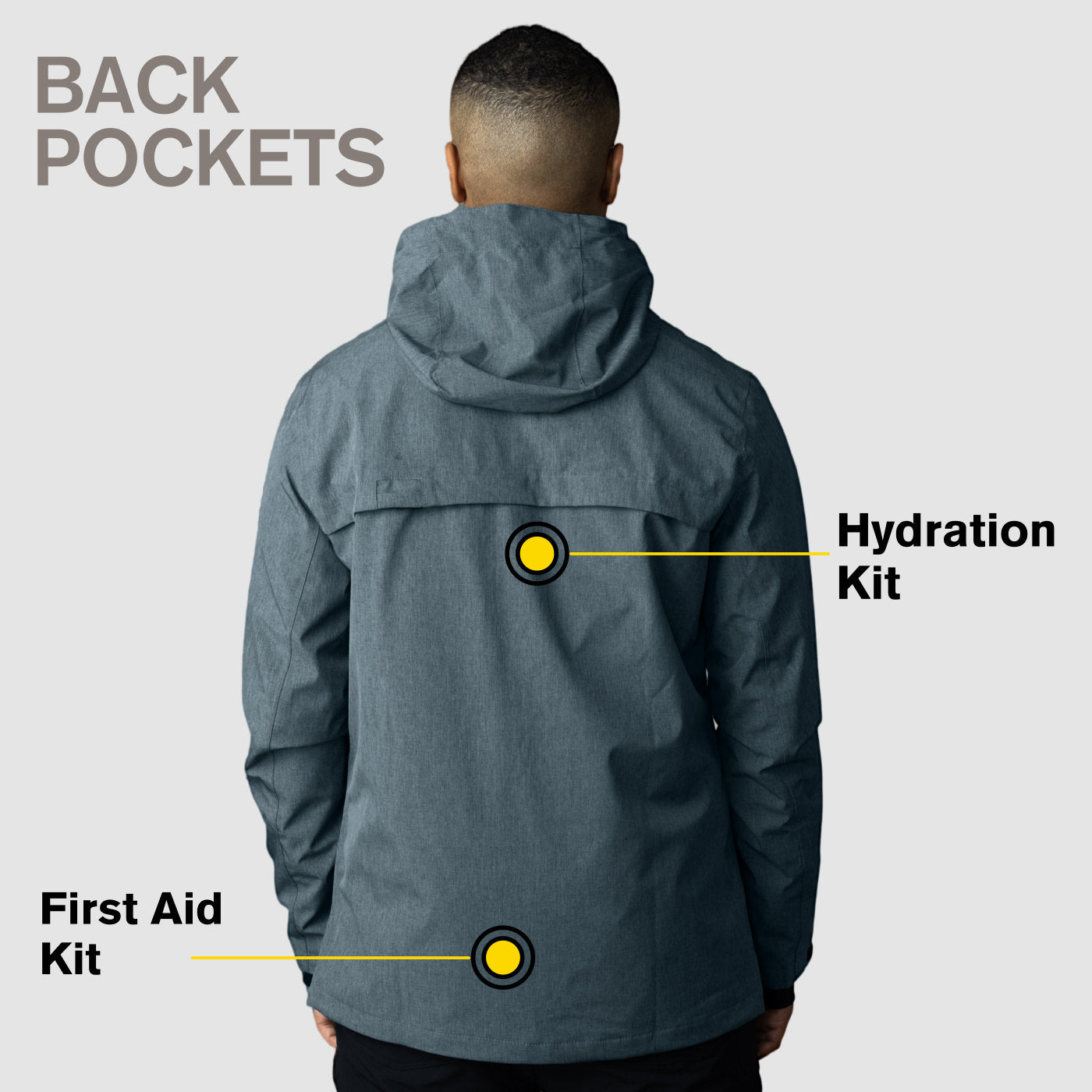 Adventure 2.0 Men Gray jacket featuring multiple pockets, waterproof fabric, and stylish design, ideal for outdoor activities.