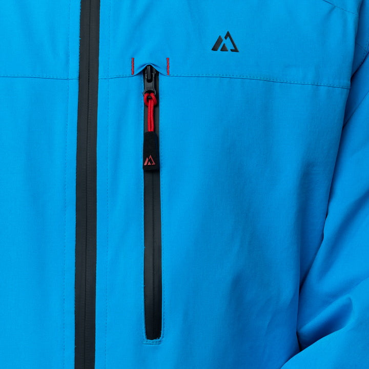 Adventure 2.0 Men Light Blue jacket featuring multiple pockets and eco-friendly materials, perfect for outdoor activities.