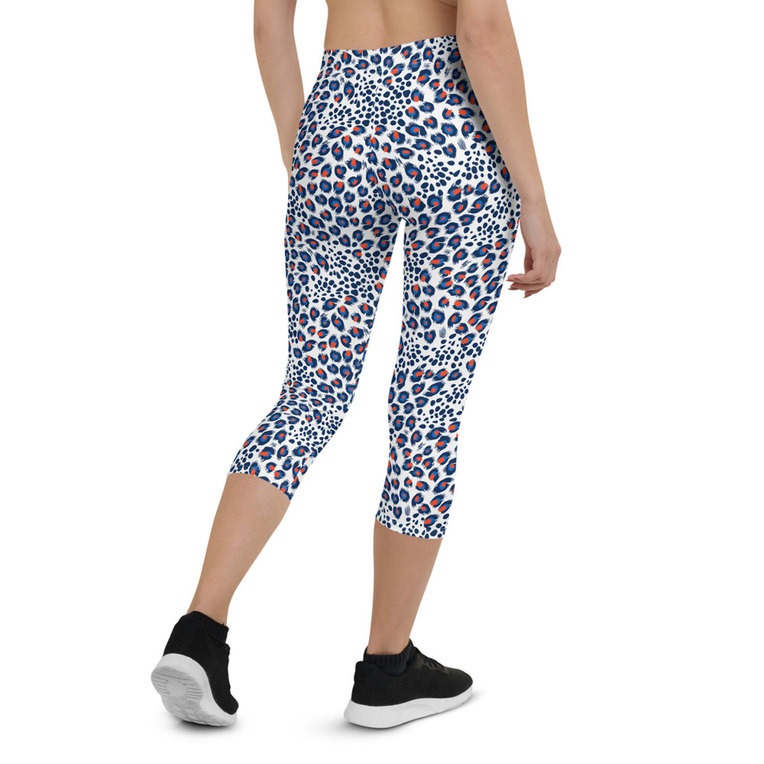 Animal Spots Capri Leggings for Women featuring unique graphic designs, perfect for workouts and casual wear.