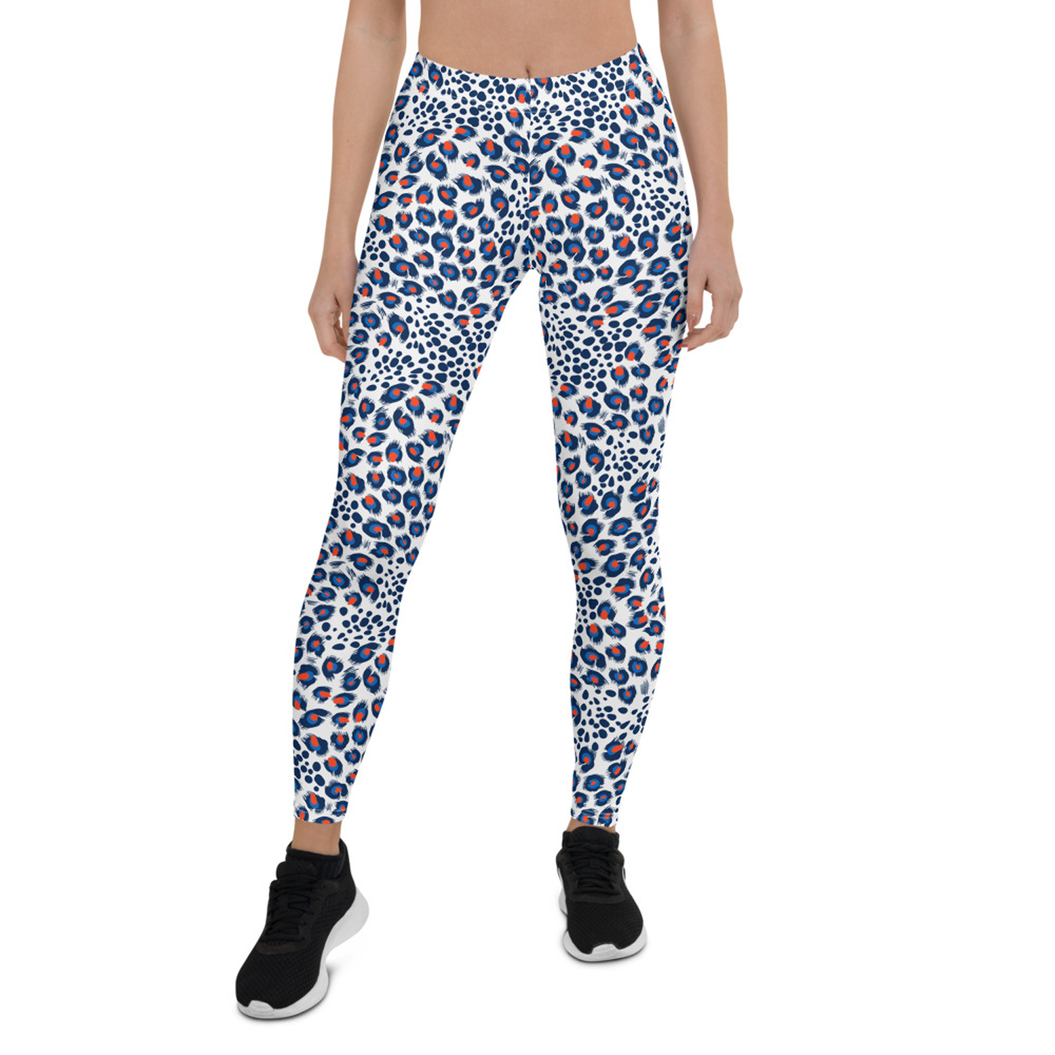 A pair of stylish Animal Spots Leggings for Women featuring colorful animal print design, perfect for workouts and casual wear.