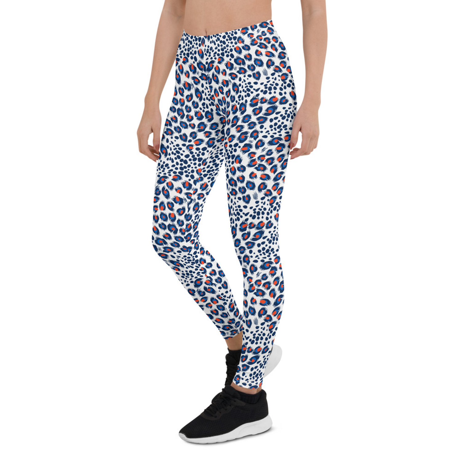 A pair of stylish Animal Spots Leggings for Women featuring colorful animal print design, perfect for workouts and casual wear.