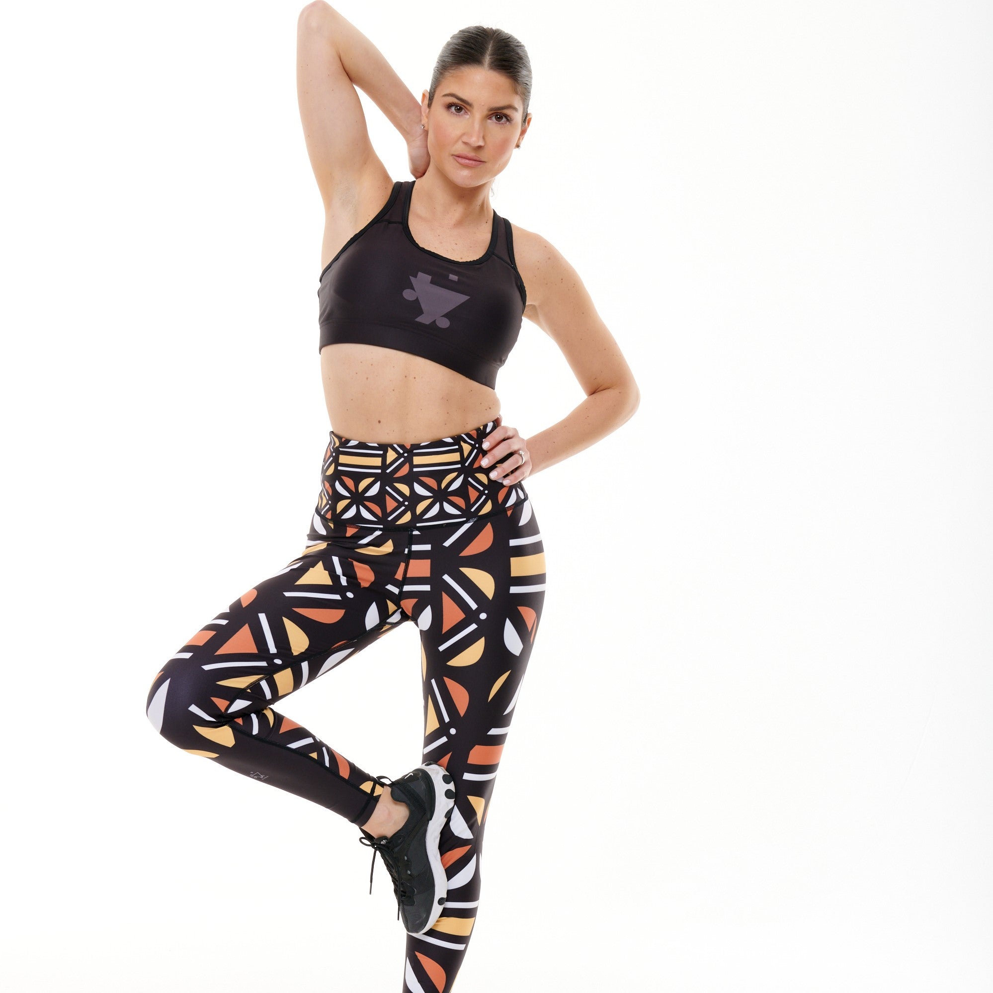 TYNA Batiq Vibrant Leggings featuring colorful Indonesian Batik print, designed for high performance and comfort.