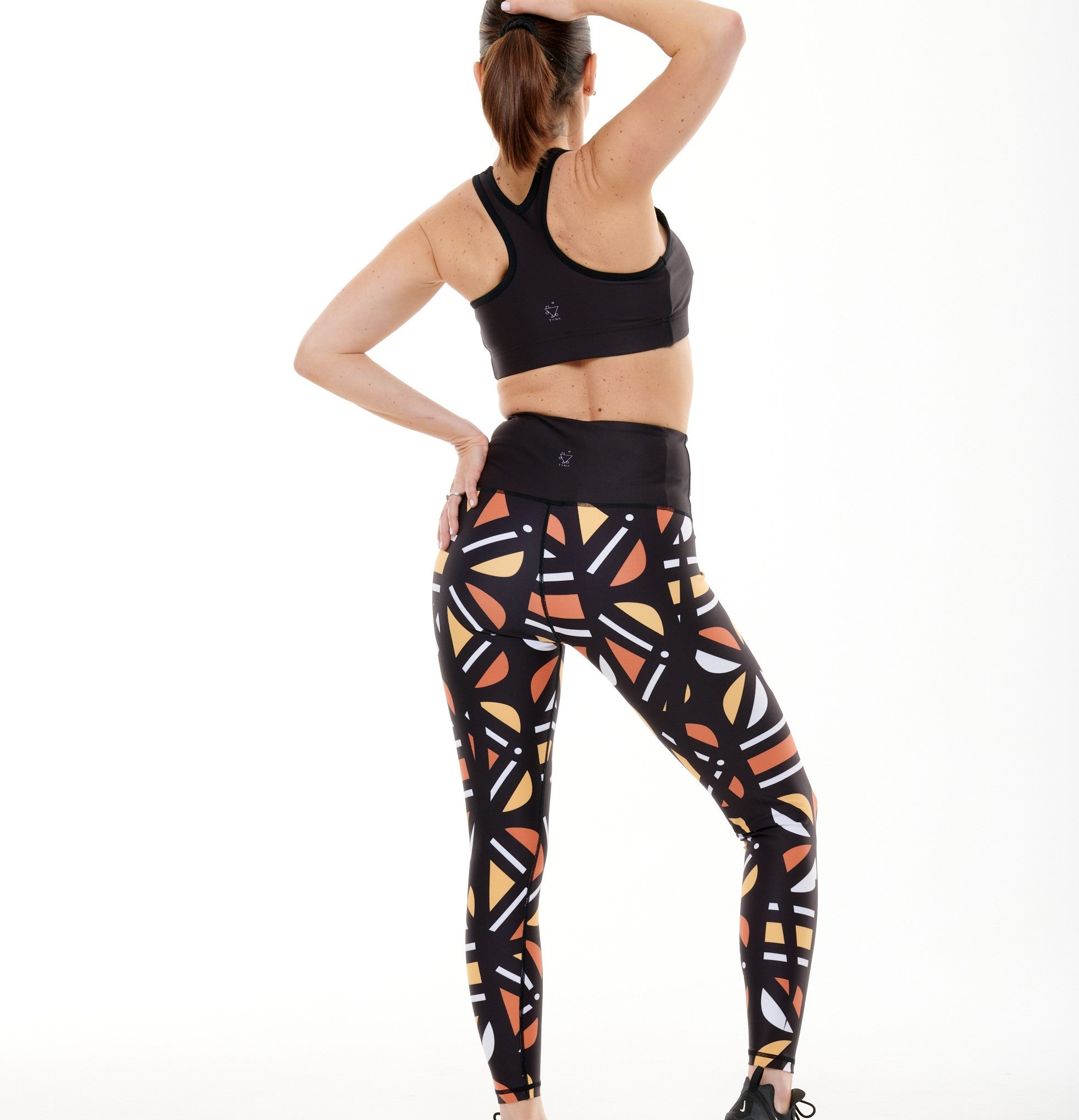 TYNA Batiq Vibrant Leggings featuring colorful Indonesian Batik print, designed for high performance and comfort.