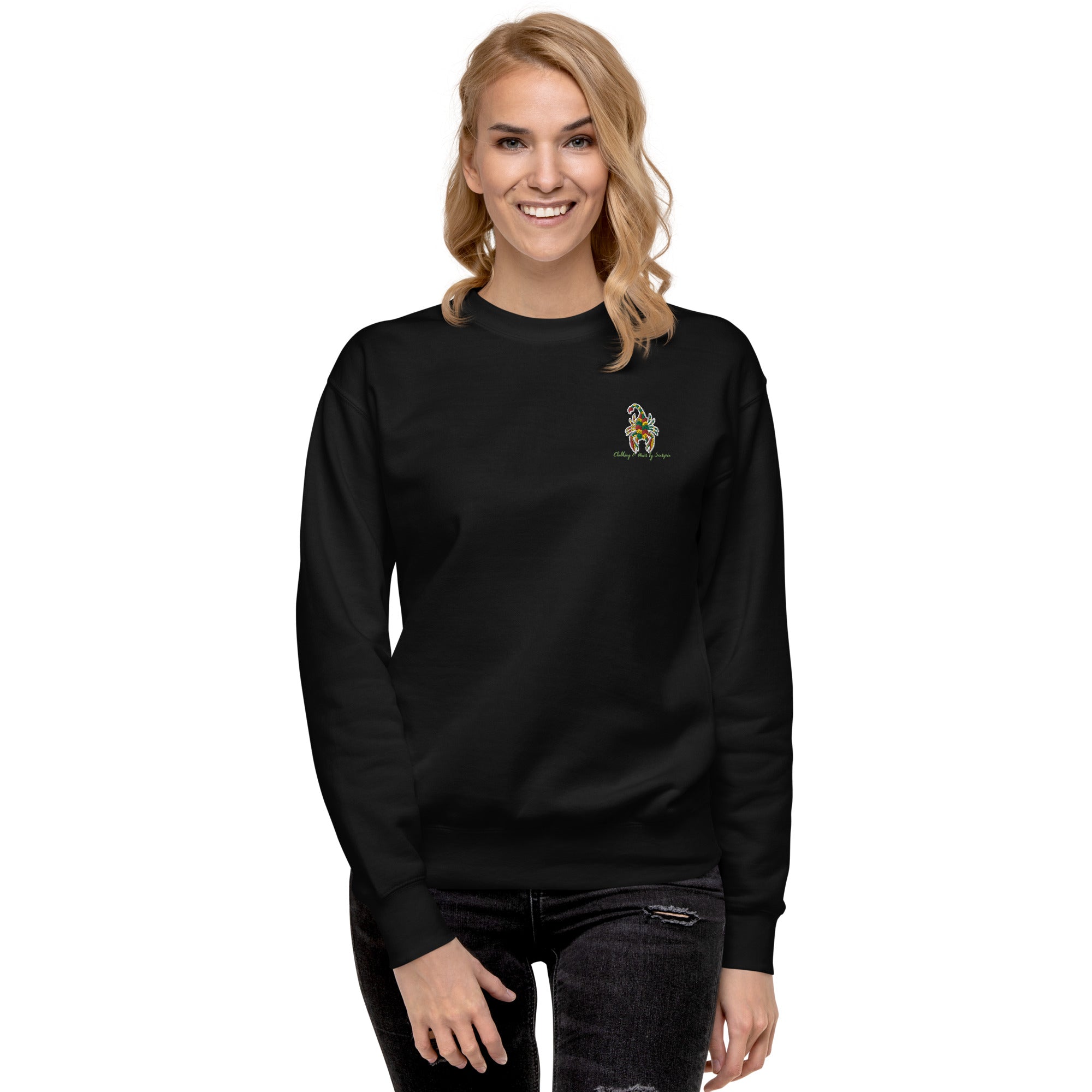 CHBS Unisex Premium Sweatshirt featuring a classic design with ribbed crew neck and long sleeves, made from soft fleece material.