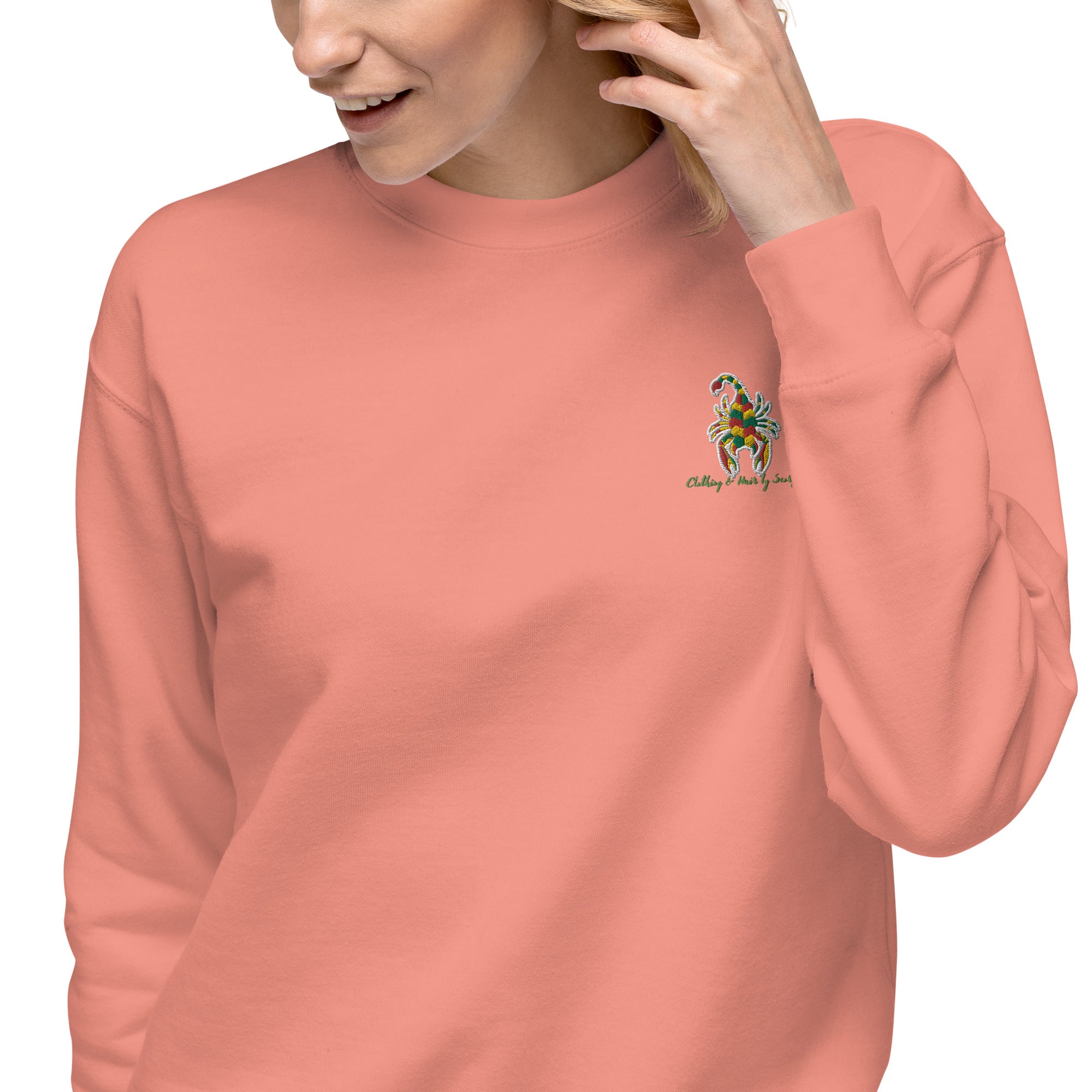 CHBS Unisex Premium Sweatshirt featuring a classic design with ribbed crew neck and long sleeves, made from soft fleece material.