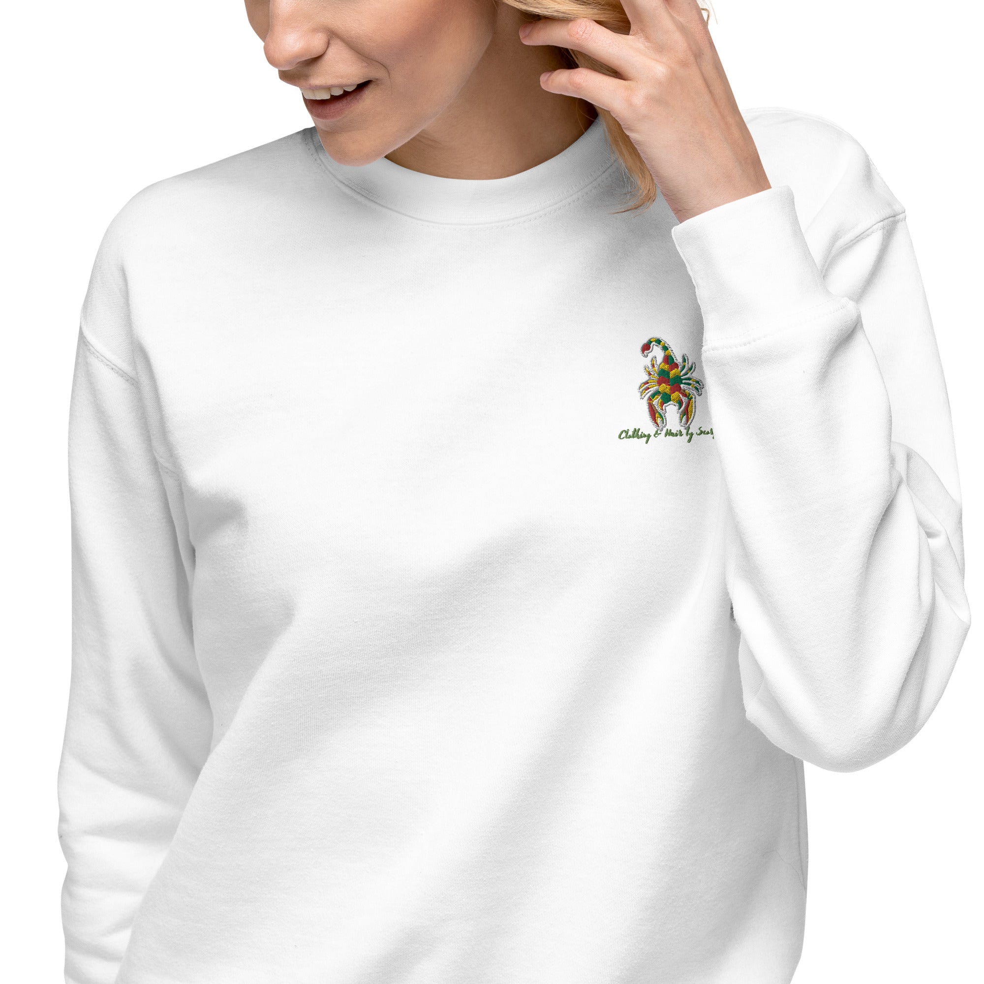 CHBS Unisex Premium Sweatshirt featuring a classic design with ribbed crew neck and long sleeves, made from soft fleece material.